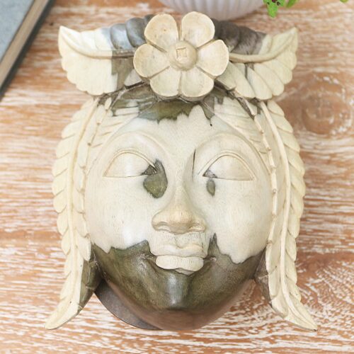 Artisan Crafted Hibiscus Wood Decorative Box, 'Lady Rose'