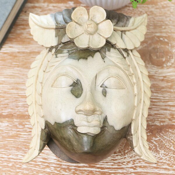 Artisan Crafted Hibiscus Wood Decorative Box, 'Lady Rose'