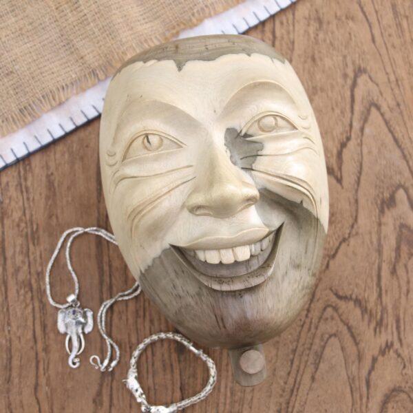 Balinese Hibiscus Wood Decorative Box, 'Balinese Theater'