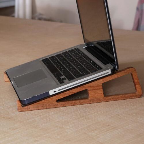 Eco-Friendly Hand-Carved Repurposed Wood Laptop Stand, 'Convenient Minimalism'