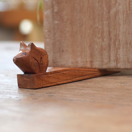 Hand Made Wood Door Stop with Piglet Motif, 'Polite Piglet'