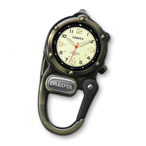 Metal Carabiner Clip Watch, 'Time Out in Bronze'
