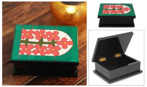 Mosaic decorative box, 'Orange Blossoms'