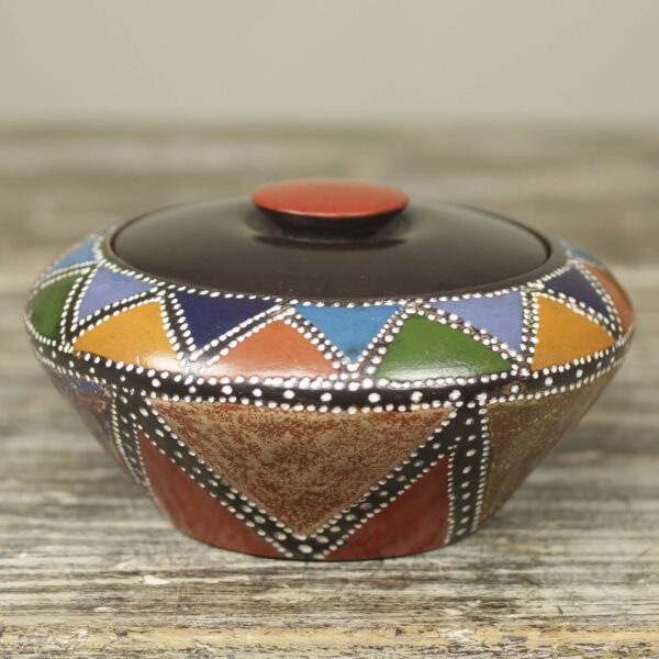 Multi Color Akan Trinket Decorative Wood Box Crafted by Hand, 'Akan Colors' Multi Color Akan Trinket Decorative Wood Box Crafted by Hand, 'Akan Colors'