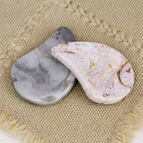 Set of 2 Ying and Yang Marble Stress-Relieving Stones, 'Heavenly Connection'